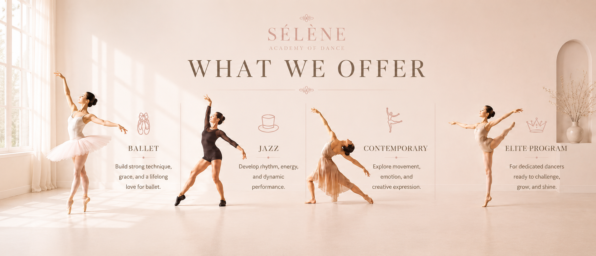 Dancers training at Sélène Academy of Dance